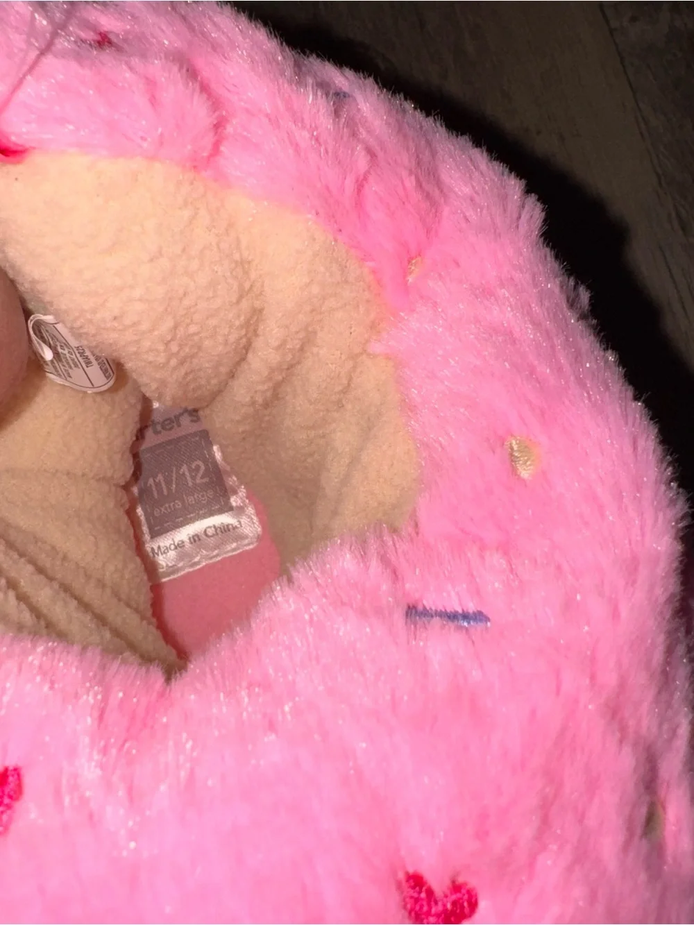 Plush Pink Cupcake Sprinkle Slippers